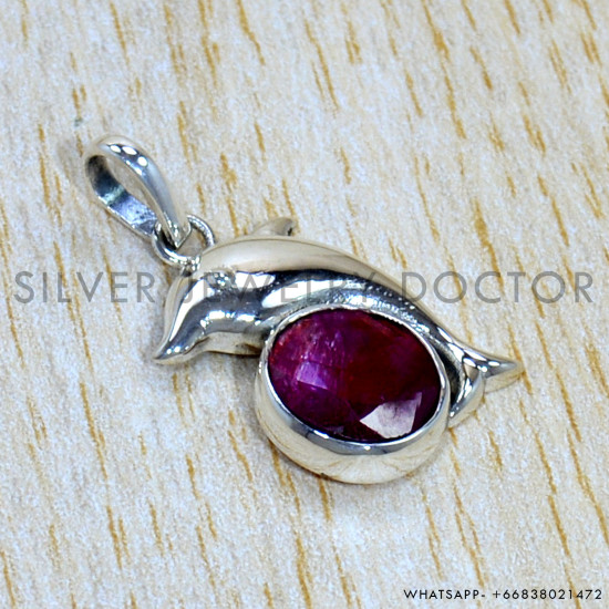Ruby 925 Sterling Silver Pendant (SJWP-1161)