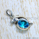 Blue Topaz 925 Sterling Silver Pendant (SJWP-1162)