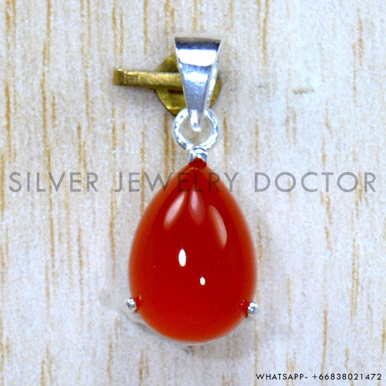 Carnelian 925 Sterling Silver Pendant (SJWP-1167)