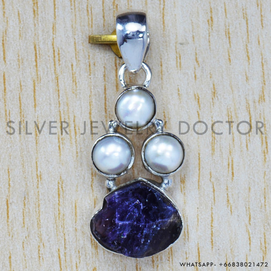 Amethyst 925 Sterling Silver Pendant (SJWP-117) Amethyst 925 Sterling Silver Pendant (SJWP-117)