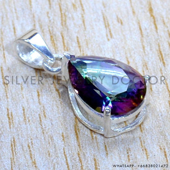 Mystic Topaz 925 Sterling Silver Pendant (SJWP-1171)
