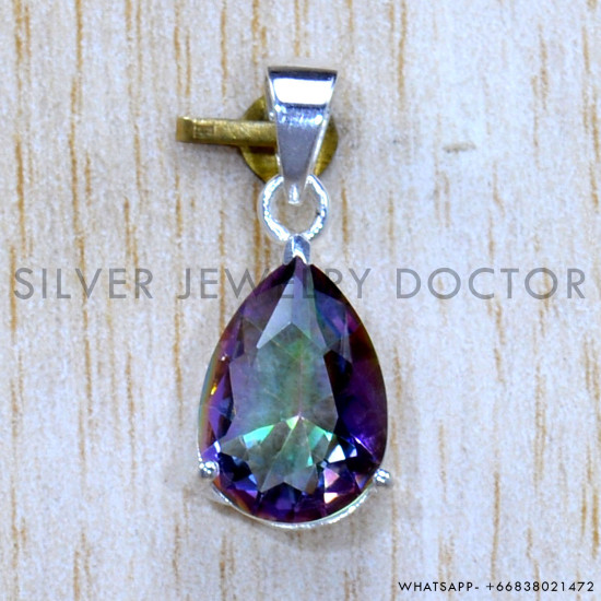 Mystic Topaz 925 Sterling Silver Pendant (SJWP-1171)
