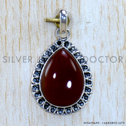 Carnelian 925 Sterling Silver Pendant (SJWP-1173)