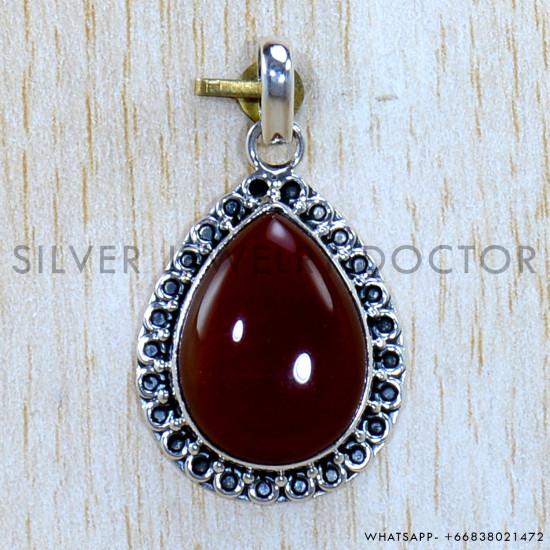 Carnelian 925 Sterling Silver Pendant (SJWP-1173)