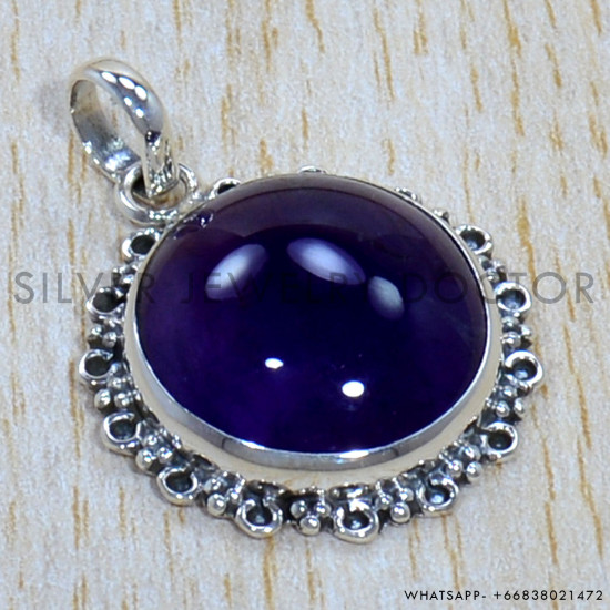 Amethyst 925 Sterling Silver Pendant (SJWP-1178)