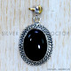 Black Onyx 925 Sterling Silver Pendant (SJWP-1184)