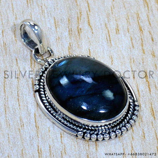 Labradorite 925 Sterling Silver Pendant (SJWP-1194)