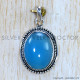 Blue Chalcedony 925 Sterling Silver Pendant (SJWP-1197)