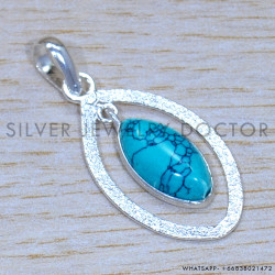 Turquoise 925 Sterling Silver Pendant (SJWP-1198) Turquoise 925 Sterling Silver Pendant (SJWP-1198)
