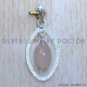 Rose Quartz 925 Sterling Silver Pendant (SJWP-1199)