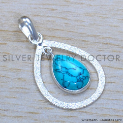 Turquoise 925 Sterling Silver Pendant (SJWP-1204) Turquoise 925 Sterling Silver Pendant (SJWP-1204)