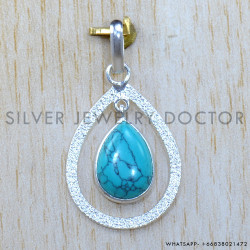 Turquoise 925 Sterling Silver Pendant (SJWP-1204)