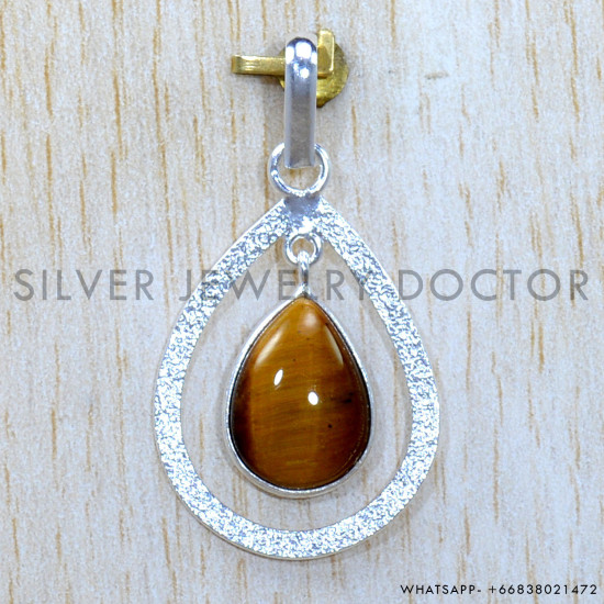 Tiger Eye 925 Sterling Silver Pendant (SJWP-1205)