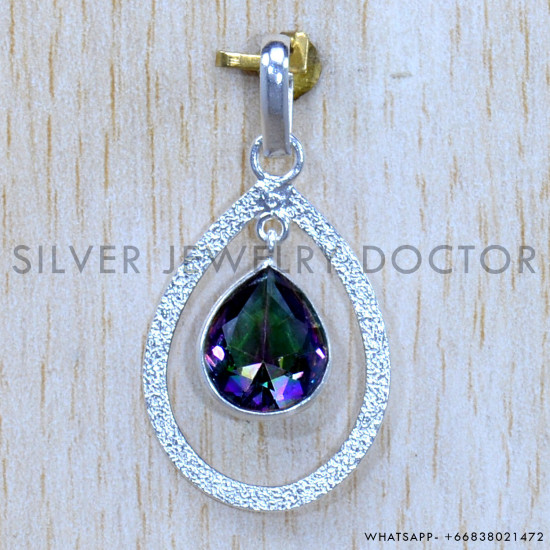 Mystic Topaz 925 Sterling Silver Pendant (SJWP-1212)