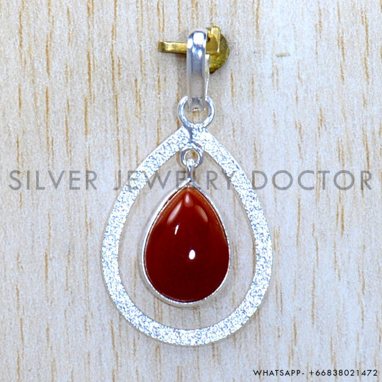 Carnelian 925 Sterling Silver Pendant (SJWP-1215)