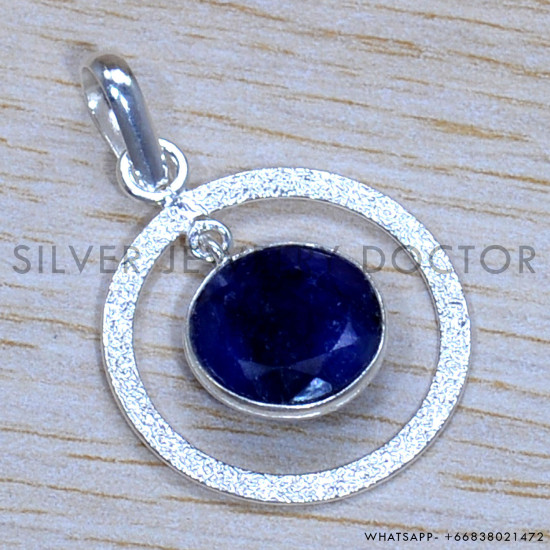 Sapphire 925 Sterling Silver Pendant (SJWP-1216)