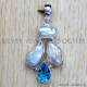 Blue Topaz 925 Sterling Silver Pendant (SJWP-122) Blue Topaz 925 Sterling Silver Pendant (SJWP-122)
