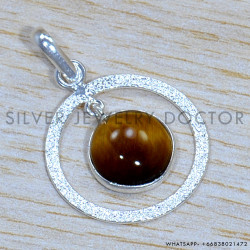 Tiger Eye 925 Sterling Silver Pendant (SJWP-1220) Tiger Eye 925 Sterling Silver Pendant (SJWP-1220)