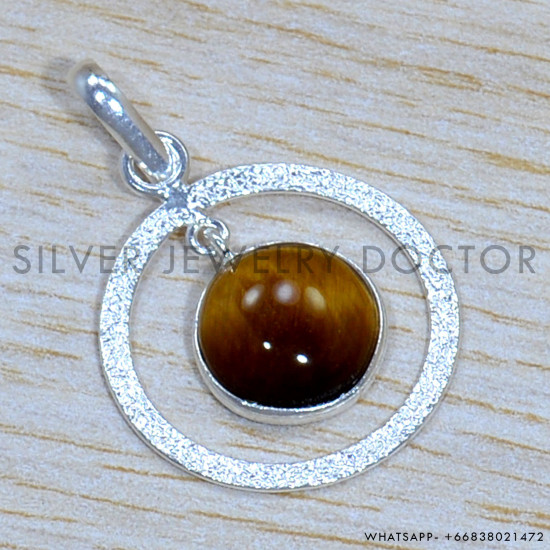 Tiger Eye 925 Sterling Silver Pendant (SJWP-1220)