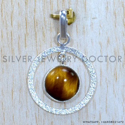 Tiger Eye 925 Sterling Silver Pendant (SJWP-1220)
