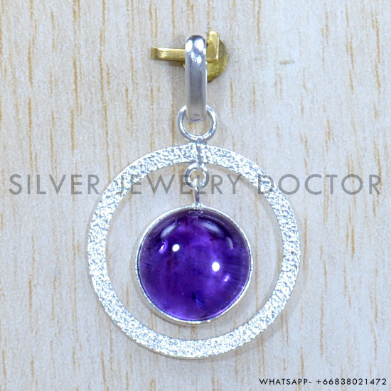 Amethyst 925 Sterling Silver Pendant (SJWP-1228)