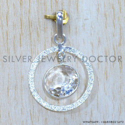 Crystal 925 Sterling Silver Pendant (SJWP-1229)