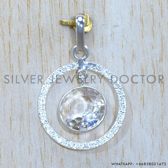 Crystal 925 Sterling Silver Pendant (SJWP-1229)