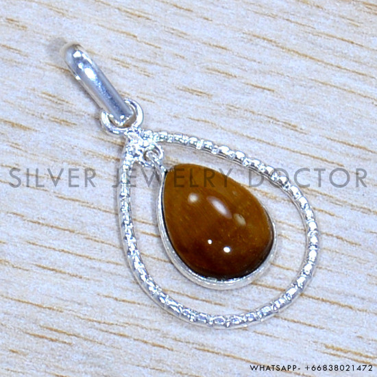 Tiger Eye 925 Sterling Silver Pendant (SJWP-1231)