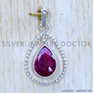 925 Pure Sterling Silver Traditional Jewelry Ruby Gemstone Pendant SJWP-1234 925 Pure Sterling Silver Traditional Jewelry Ruby Gemstone Pendant SJWP-1234