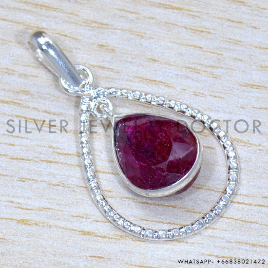 Ruby 925 Sterling Silver Pendant (SJWP-1234) Ruby 925 Sterling Silver Pendant (SJWP-1234)