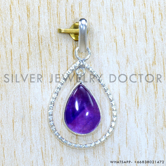 Amethyst 925 Sterling Silver Pendant (SJWP-1237)