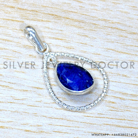 Sapphire 925 Sterling Silver Pendant (SJWP-1238)