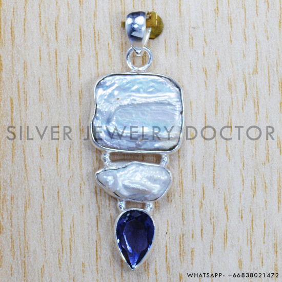 Sapphire 925 Sterling Silver Pendant (SJWP-124) Sapphire 925 Sterling Silver Pendant (SJWP-124)