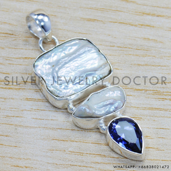 Sapphire 925 Sterling Silver Pendant (SJWP-124) Sapphire 925 Sterling Silver Pendant (SJWP-124)