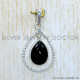 Black Onyx 925 Sterling Silver Pendant (SJWP-1241)
