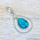 Turquoise 925 Sterling Silver Pendant (SJWP-1243)