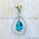 Blue Topaz 925 Sterling Silver Pendant (SJWP-1244)