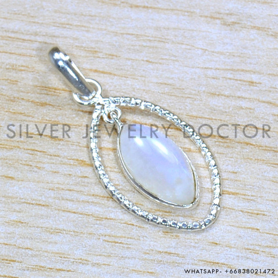 Rainbow Moonstone 925 Sterling Silver Pendant (SJWP-1249)