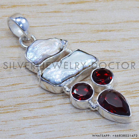 Pearl 925 Sterling Silver Pendant (SJWP-125) Pearl 925 Sterling Silver Pendant (SJWP-125)