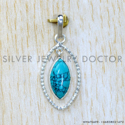 Turquoise 925 Sterling Silver Pendant (SJWP-1251)