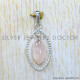 Rose Quartz 925 Sterling Silver Pendant (SJWP-1254)