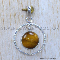 Tiger Eye 925 Sterling Silver Pendant (SJWP-1259)