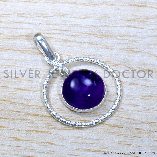 Amethyst 925 Sterling Silver Pendant (SJWP-1263)