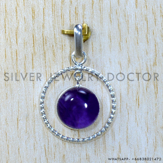 Amethyst 925 Sterling Silver Pendant (SJWP-1263)