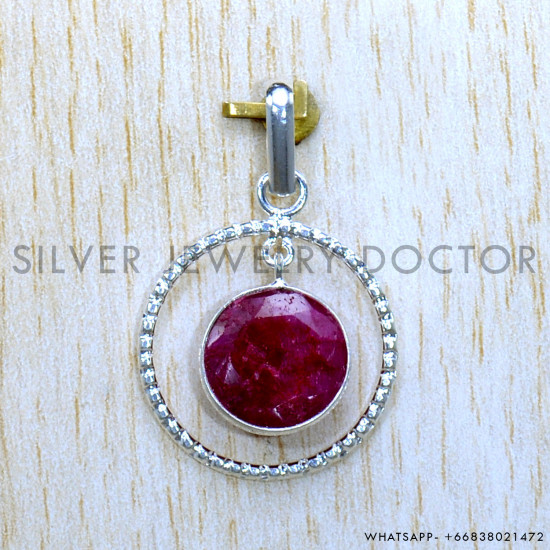 Ruby 925 Sterling Silver Pendant (SJWP-1264)