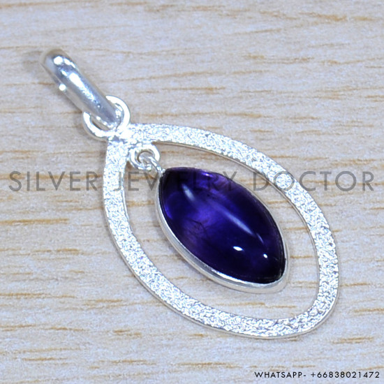 Amethyst 925 Sterling Silver Pendant (SJWP-1265)