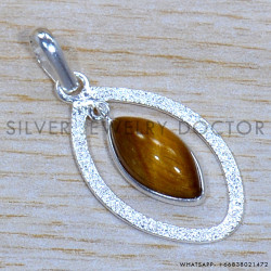 Tiger Eye 925 Sterling Silver Pendant (SJWP-1270) Tiger Eye 925 Sterling Silver Pendant (SJWP-1270)