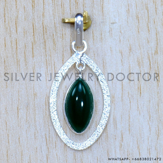 Malachite 925 Sterling Silver Pendant (SJWP-1272)