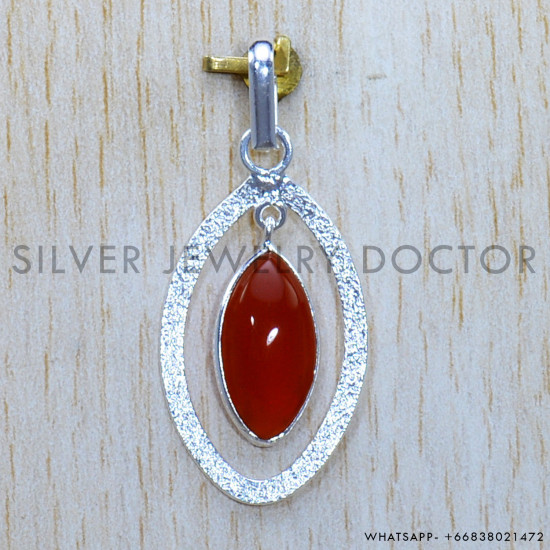 Coral 925 Sterling Silver Pendant (SJWP-1273)