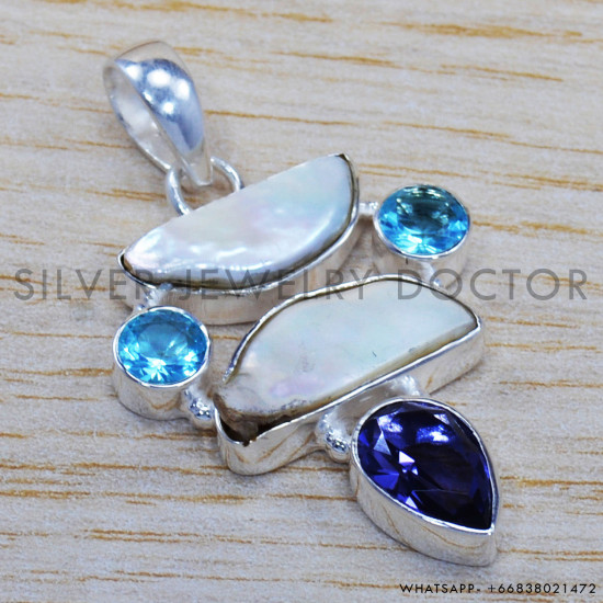 Pearl 925 Sterling Silver Pendant (SJWP-129)